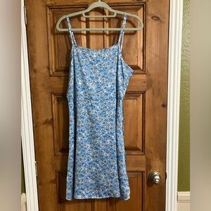 Blue Floral Midi Dress